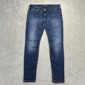 Silver Jeans Co Suki Mid Super Skinny Jeans Womens 31x31 Blue Stretch Denim